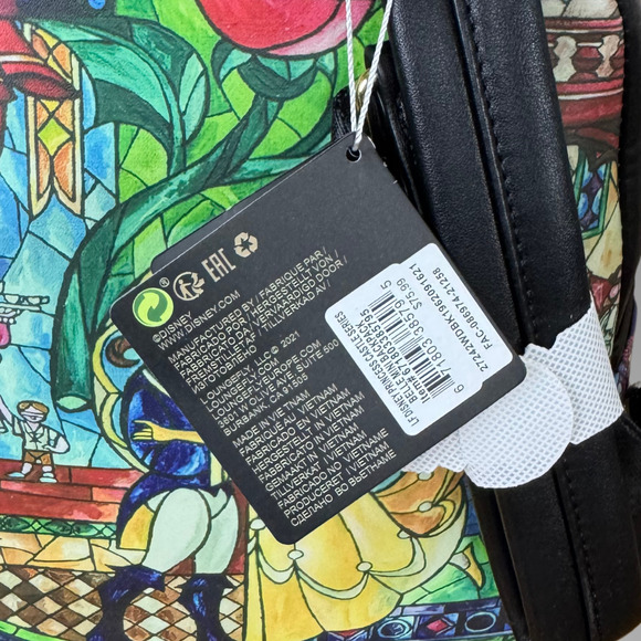 LOUNGEFLY Disney Parks Mini Backpack Castle Series Beauty & the Beast Belle NWT - Picture 14 of 16